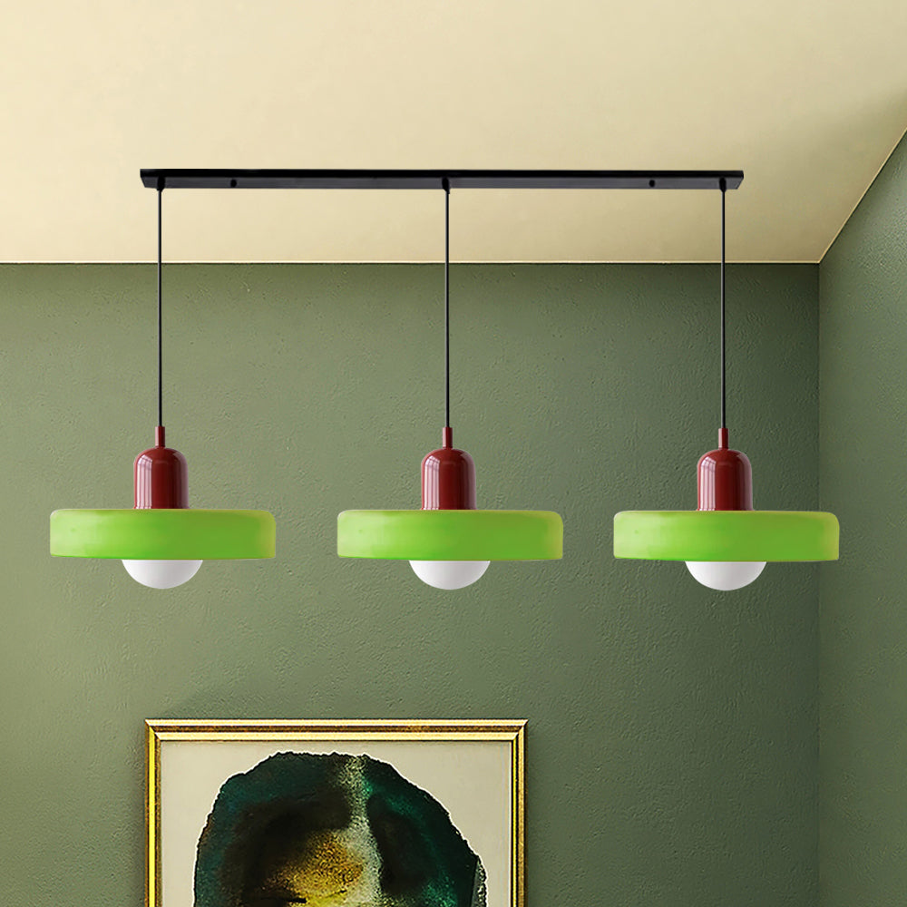 Three-Head Bauhaus-Style Minimalist Glass Pendant Light