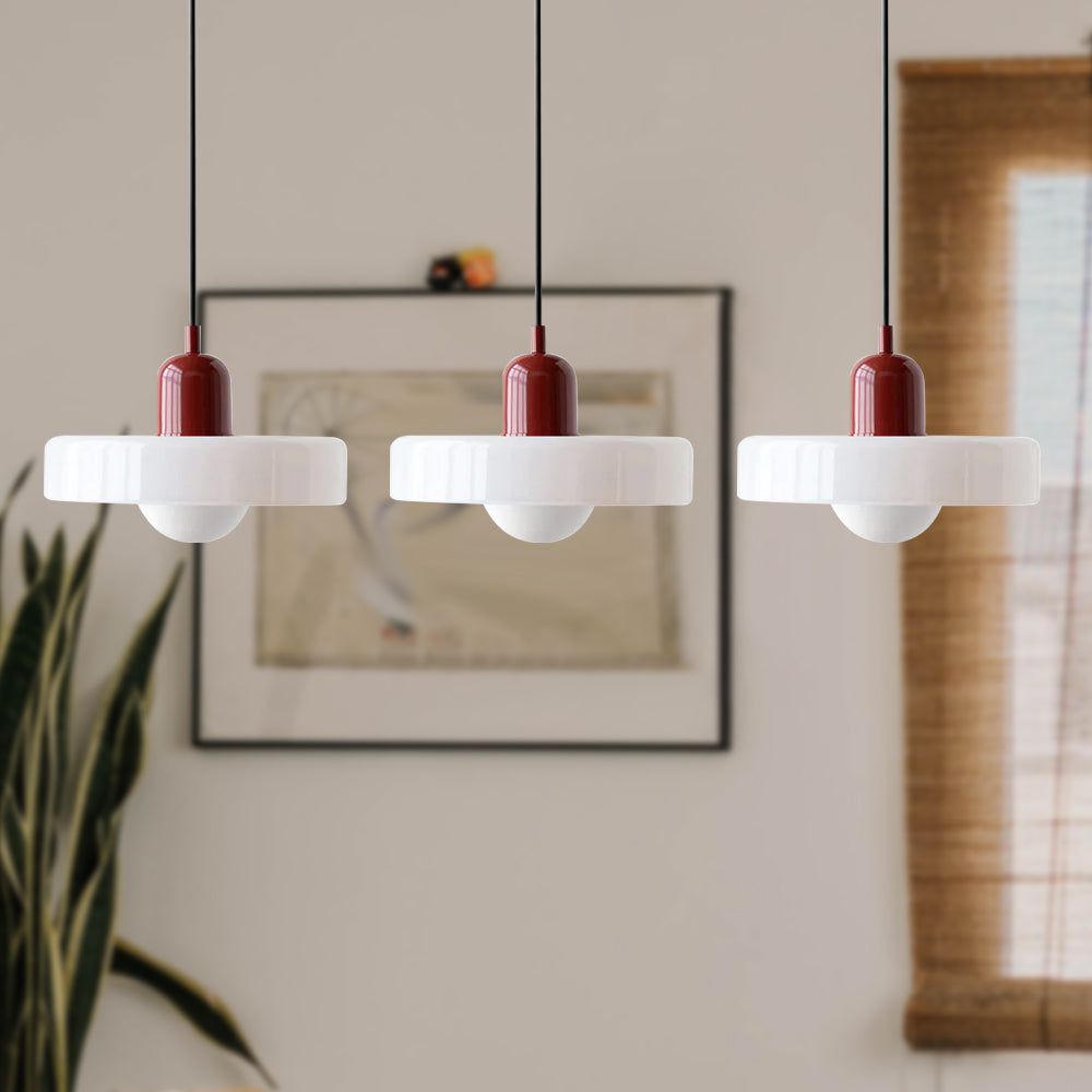 Three-Head Bauhaus-Style Minimalist Glass Pendant Light