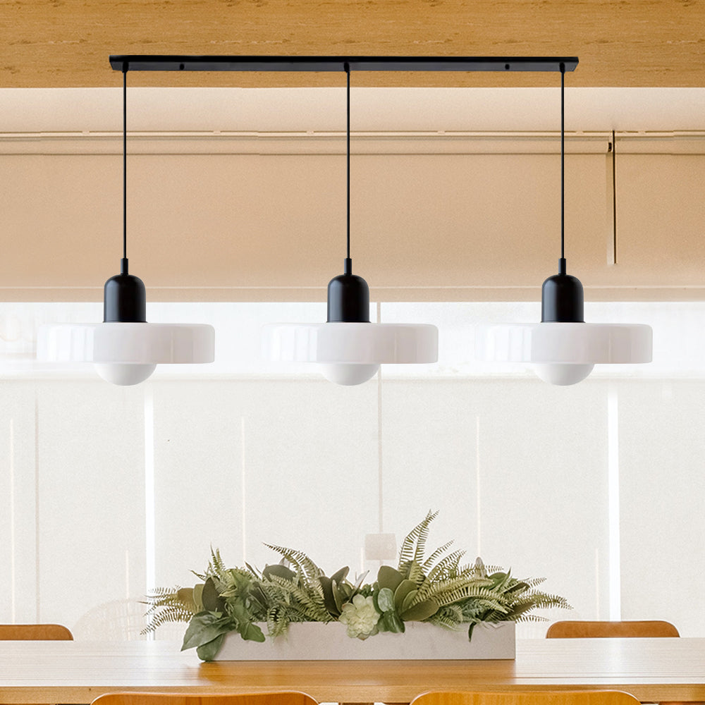 Three-Head Bauhaus-Style Minimalist Glass Pendant Light