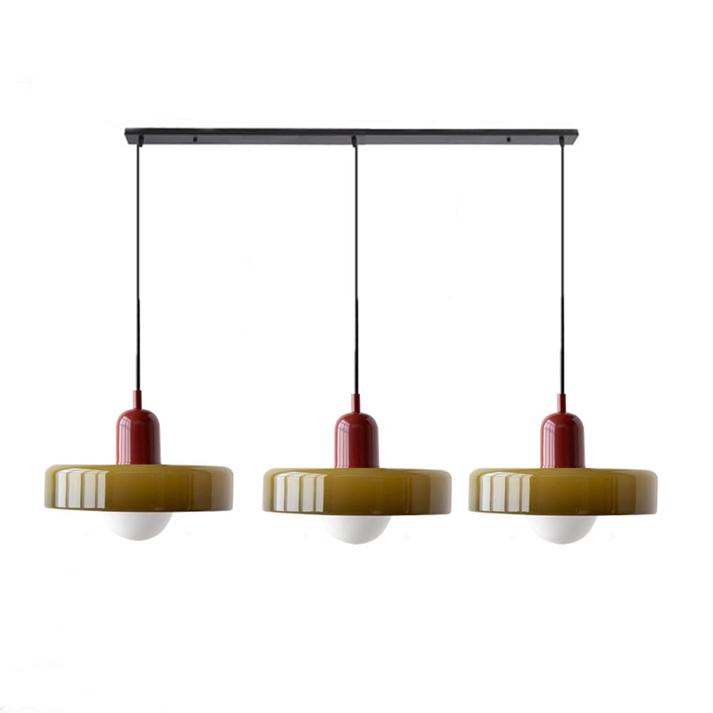 Three-Head Bauhaus-Style Minimalist Glass Pendant Light