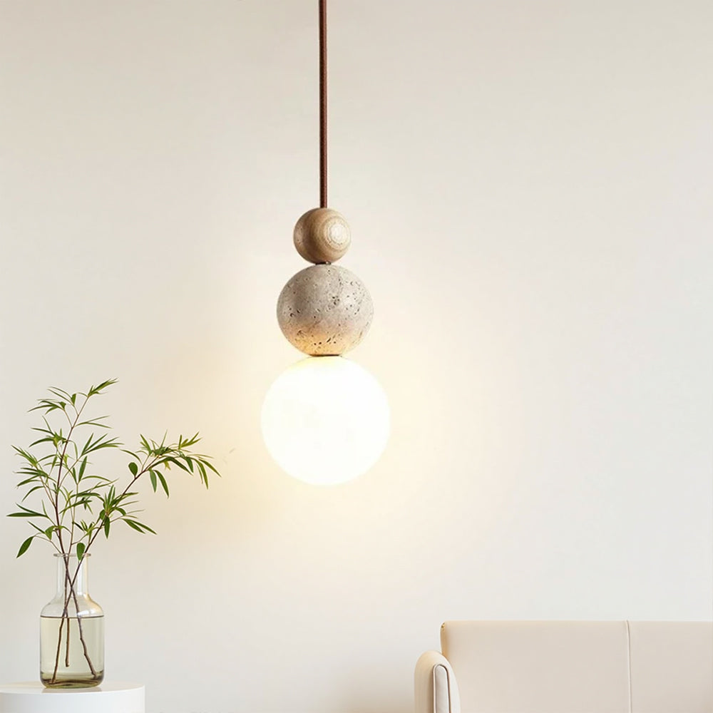 Lampe à suspension en travertin simple et moderne