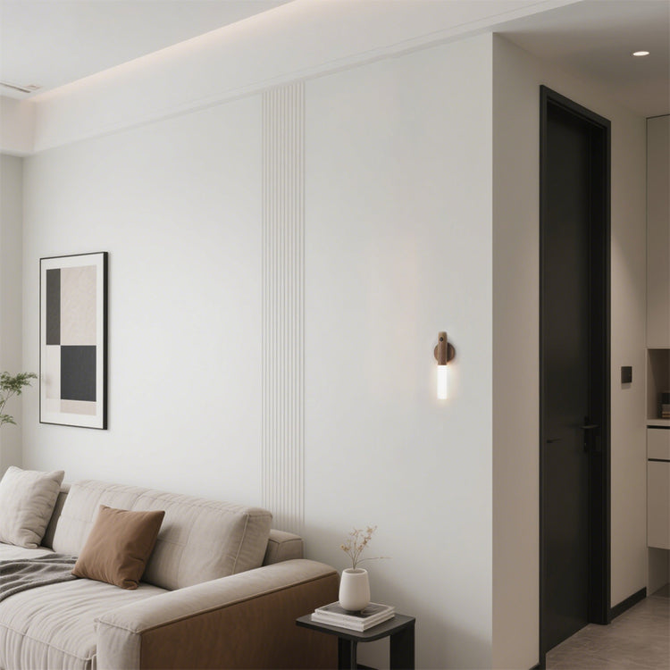 USB genopladelig væglampe i træ