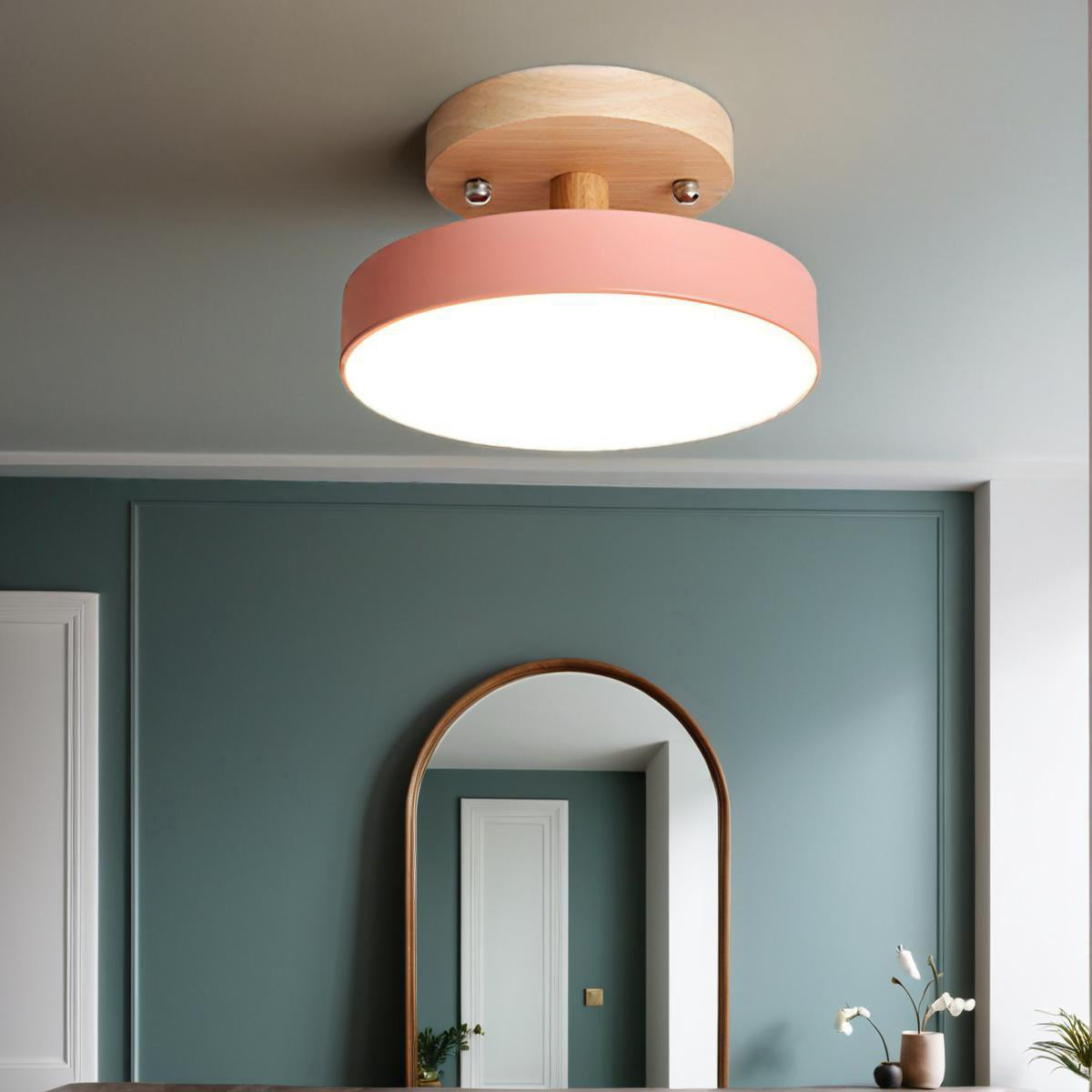 Luce rotonda rotonda semifulpa di legno