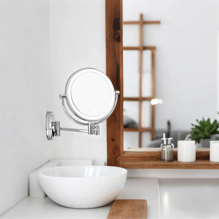 Glarefusion Tre-tonet dæmpende vægmonteret makeup spejl