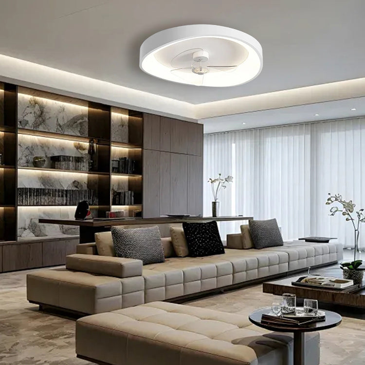 Moderne Minimalisme Hvid Loftsventilator Med Lys