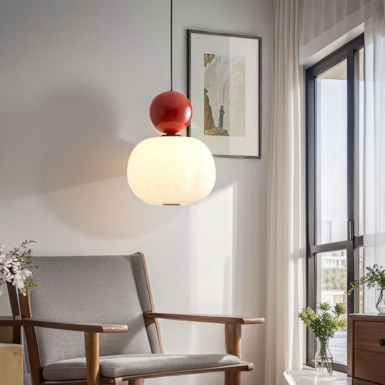Lampada a sospensione Art Déco color crema Glarefusion