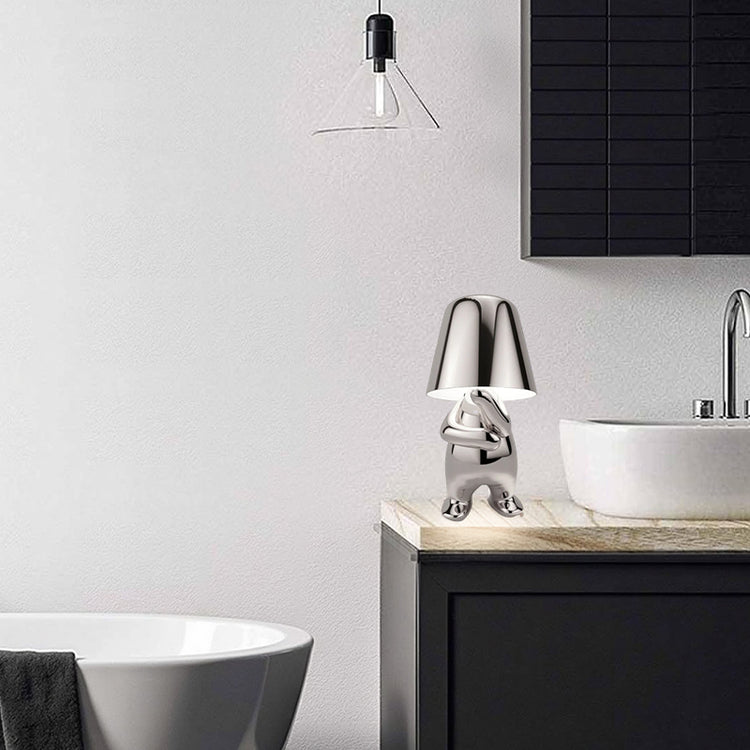 Glarefusion Cute Gold Man Statue LED bordlampe