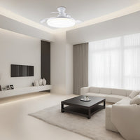 Slank Flush Mount loftsventilator med LED -lys