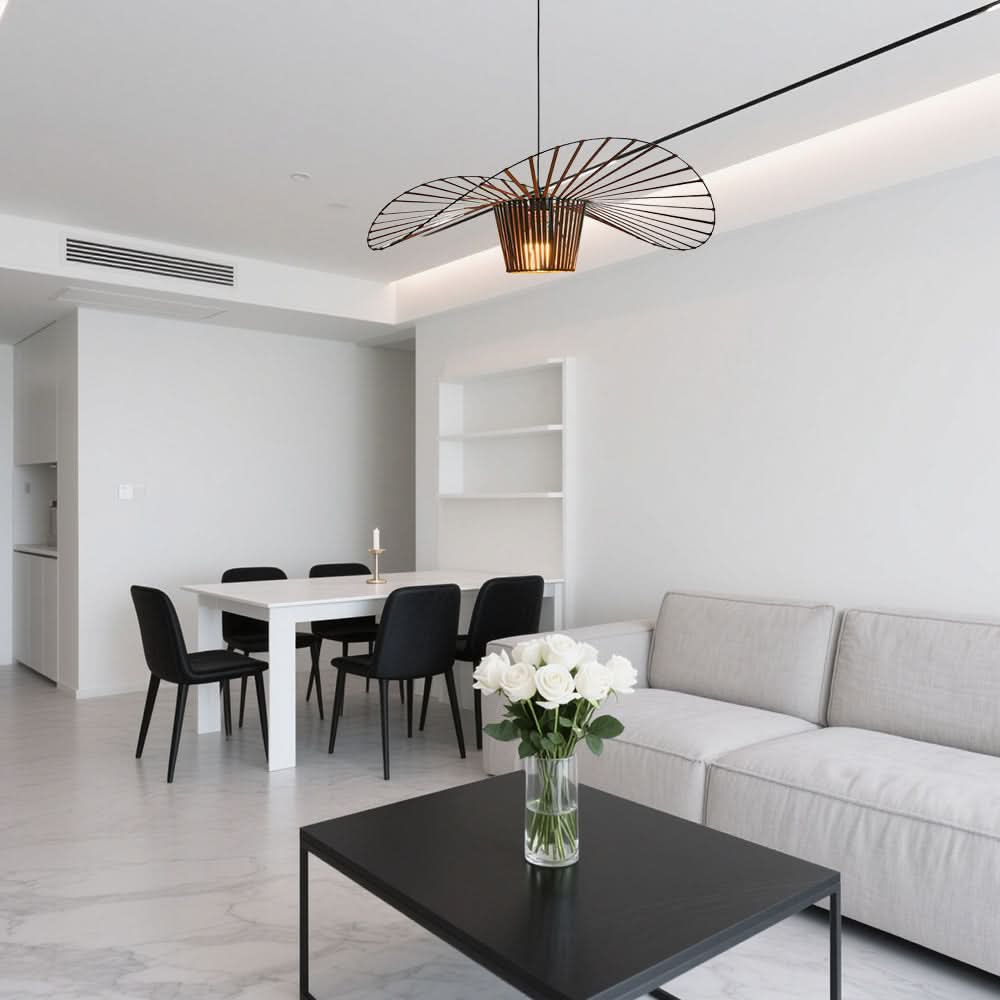Glarefusion Modern Simple Fabric Hat Shape Pendant Light