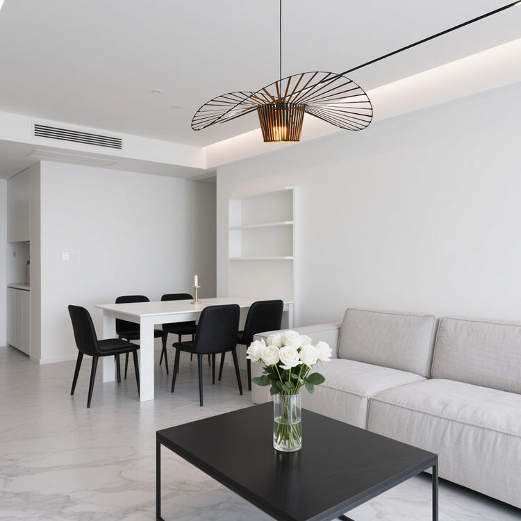 Glarefusion Modern Simple Fabric Hat Shape Pendant Light