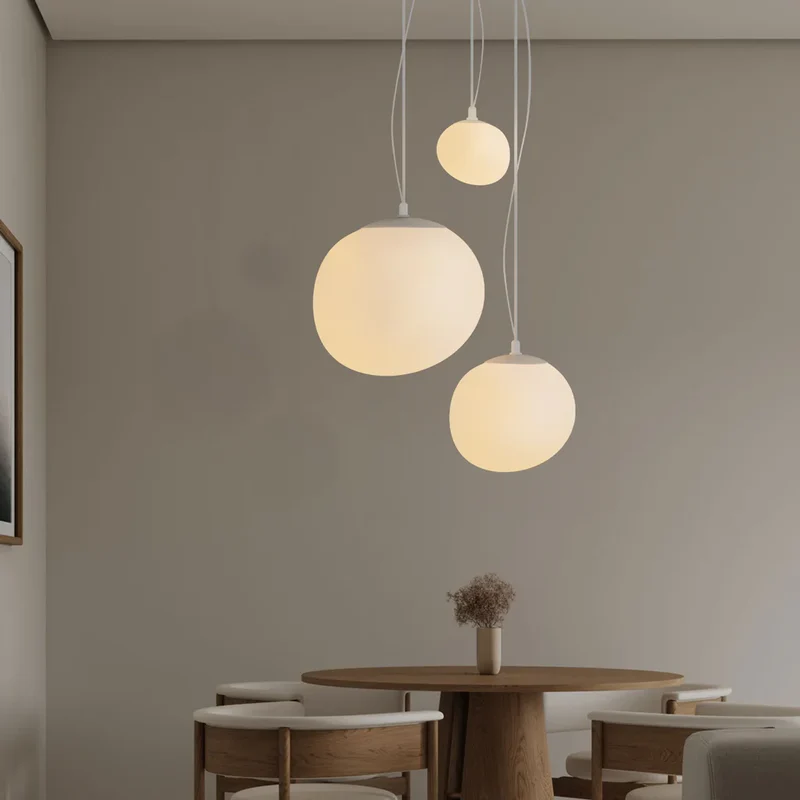 Nordic White Pebble Pendel