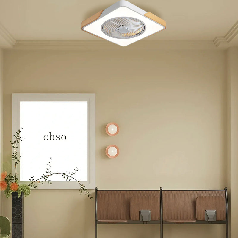 Ventilatori da soffitto contemporanei in legno con luci a LED