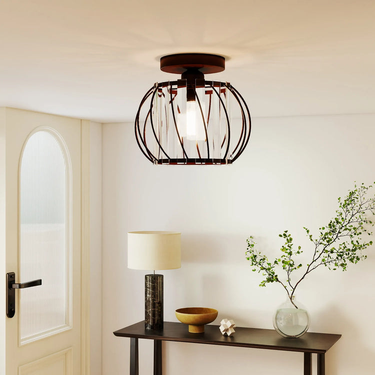 Moderne kreativ lanterneformet glasloftslampe