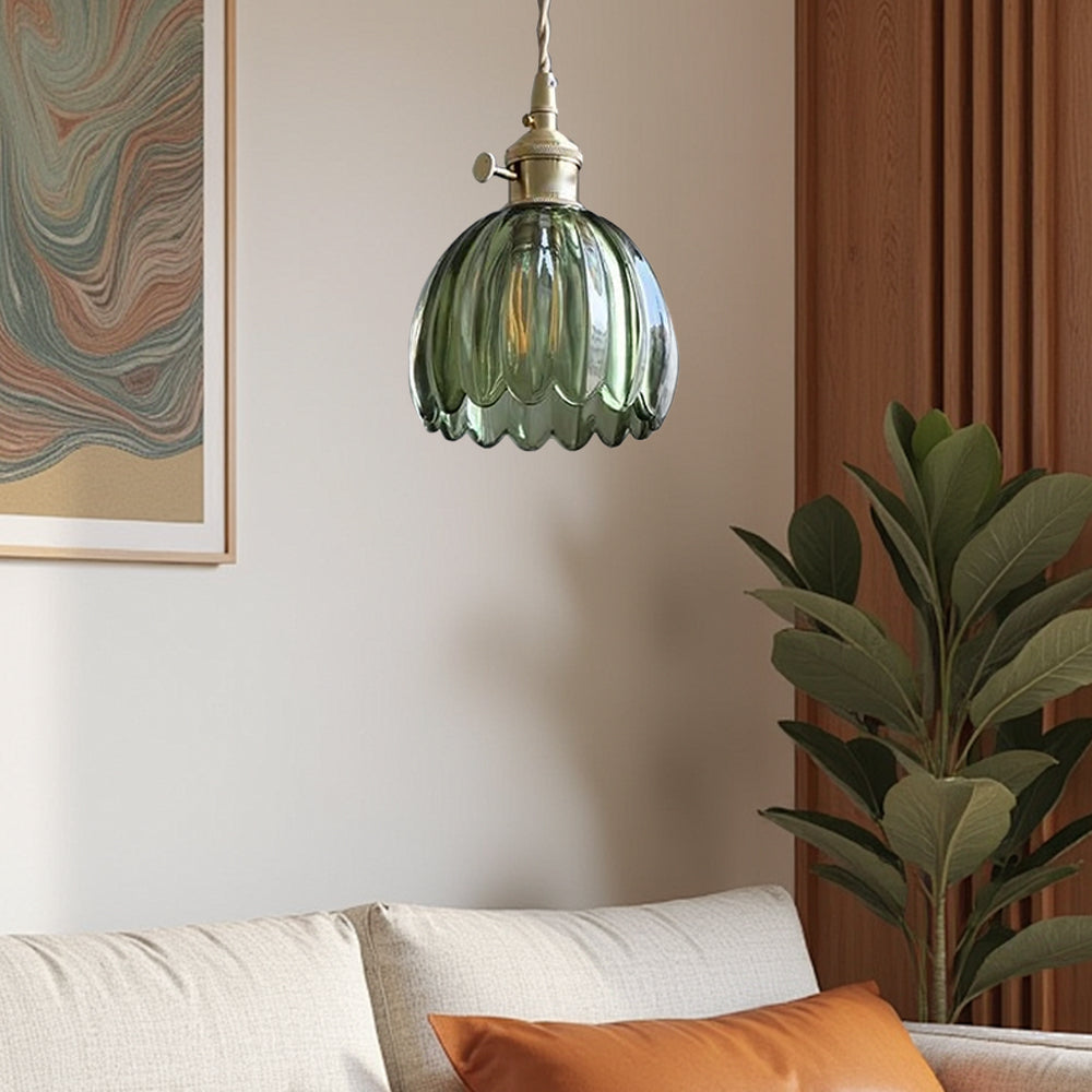 Moderne retro glas blomsterpendel