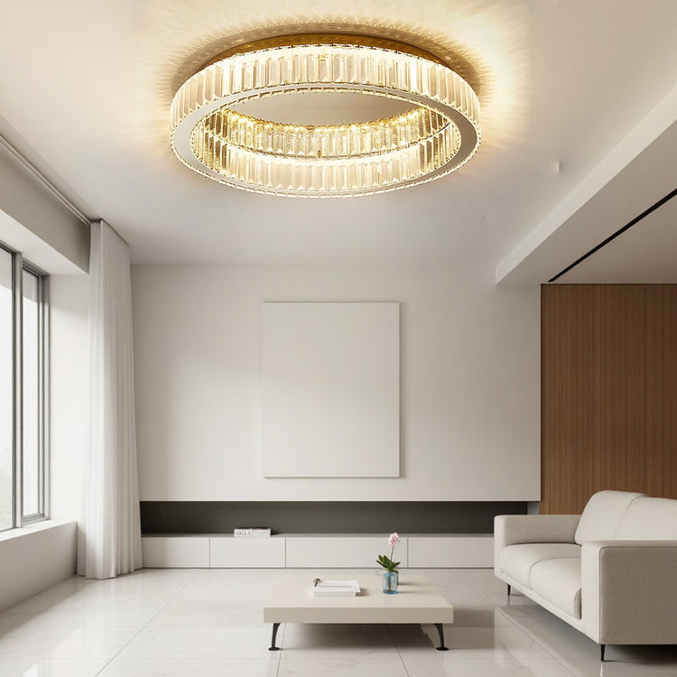 Moderne kreativ rund krystal loftslampe