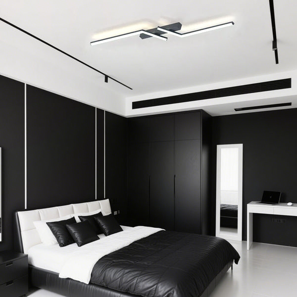 Modern Simple Black Aluminum LED Ceiling Light