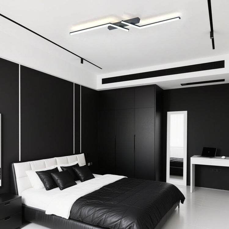Modern Simple Black Aluminum LED Ceiling Light