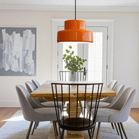 Moderne Vintage Bauhaus Orange Pendelleuchte