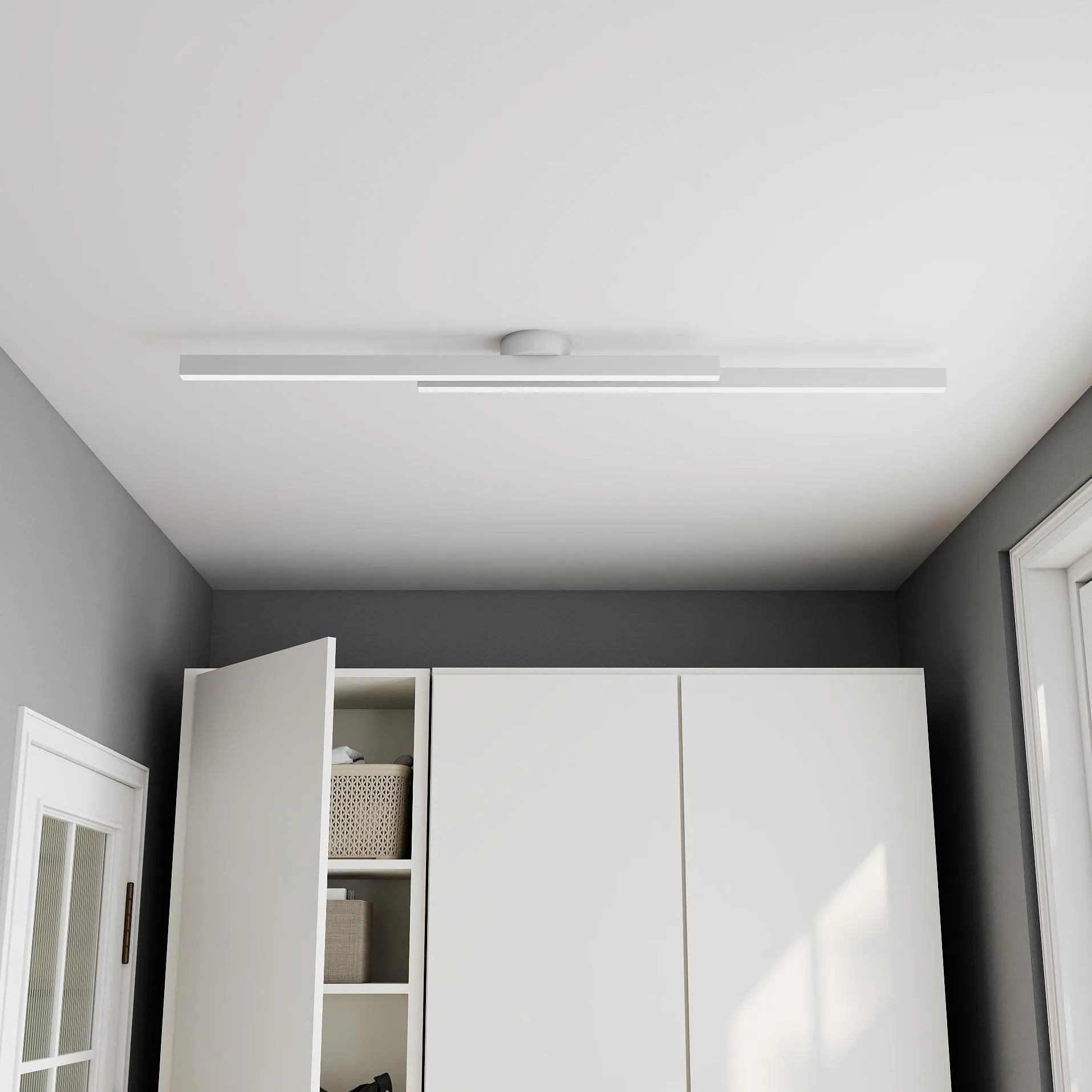 Moderne loftslampe i aluminium med lange bånd