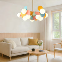 Moderne afrundede kugler i glas lysekrone