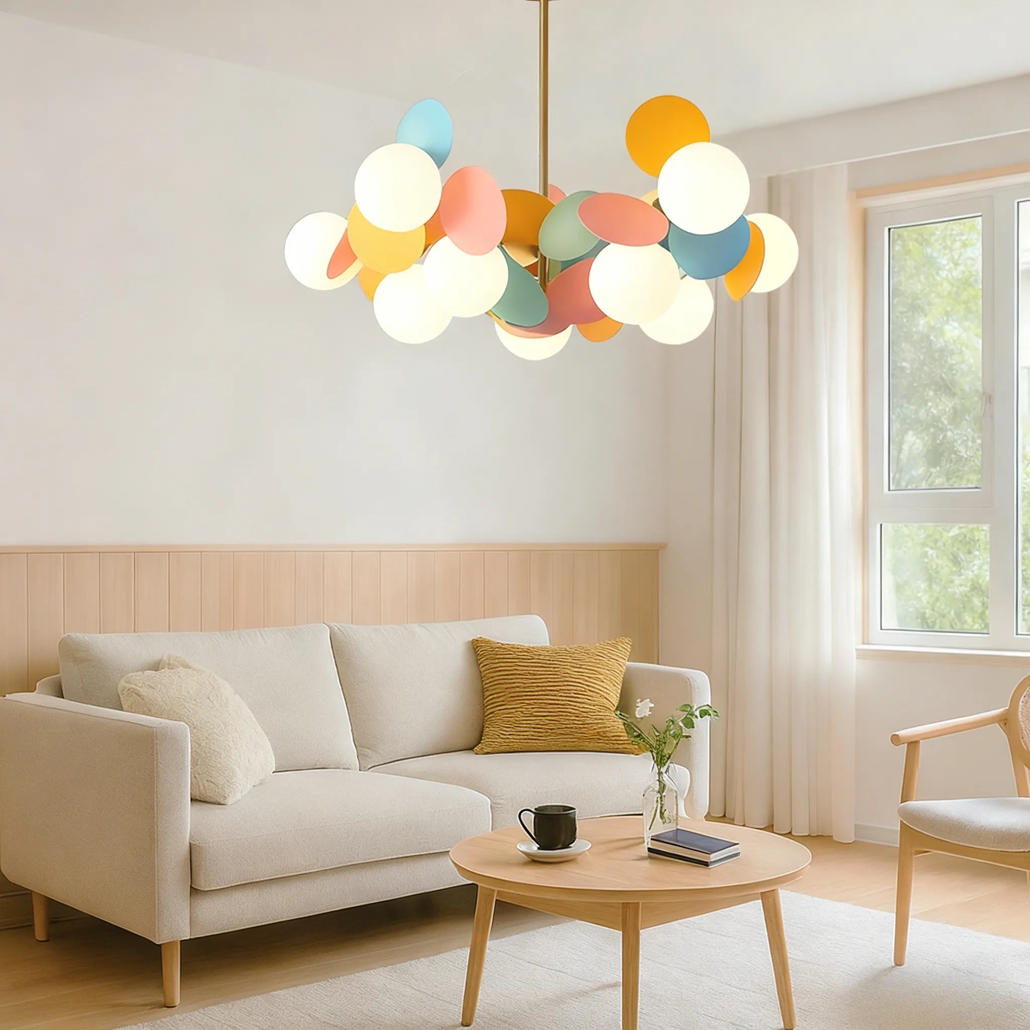 Lampadario a forma di albero di bolle