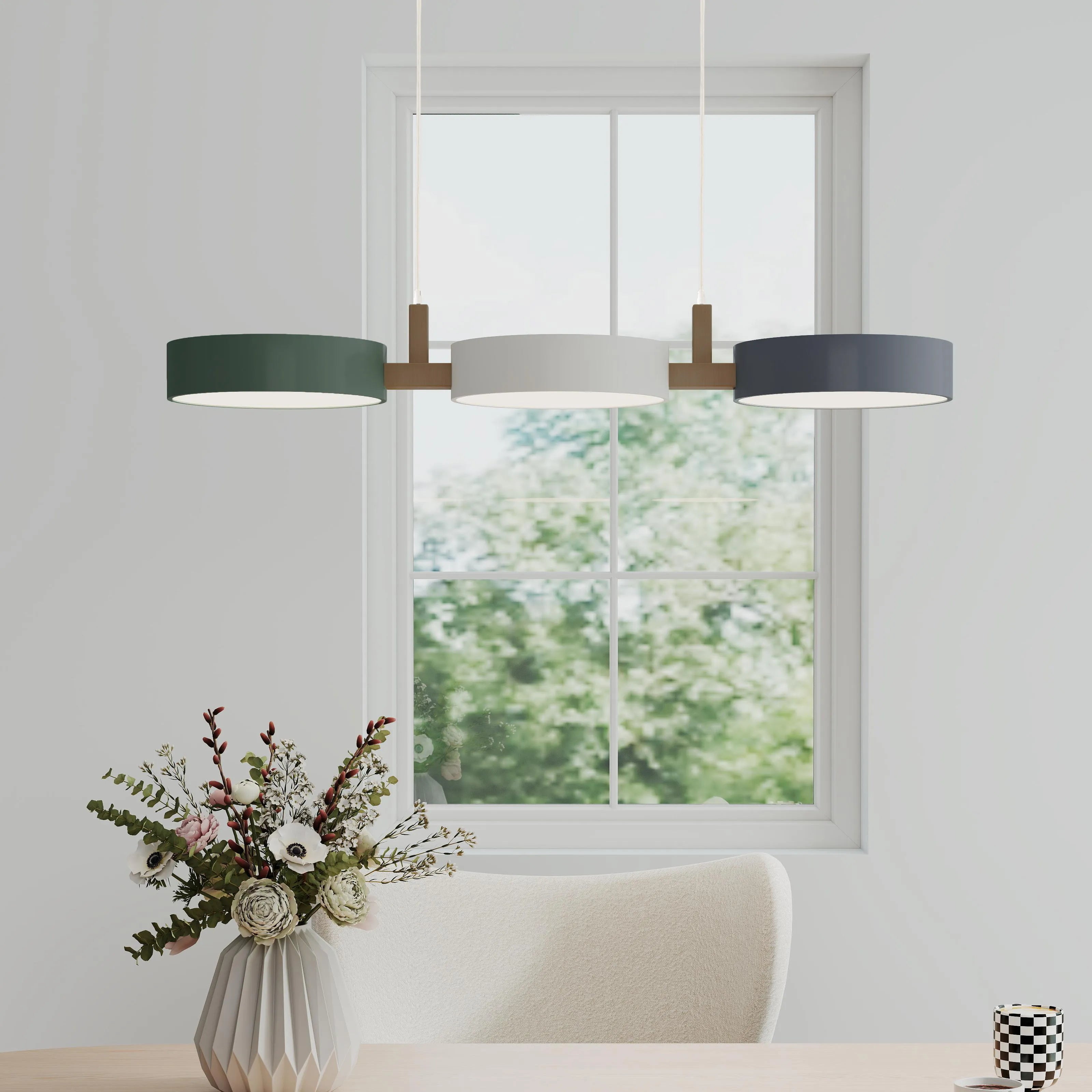Lampada a sospensione a cilindro moderno in metallo nordico