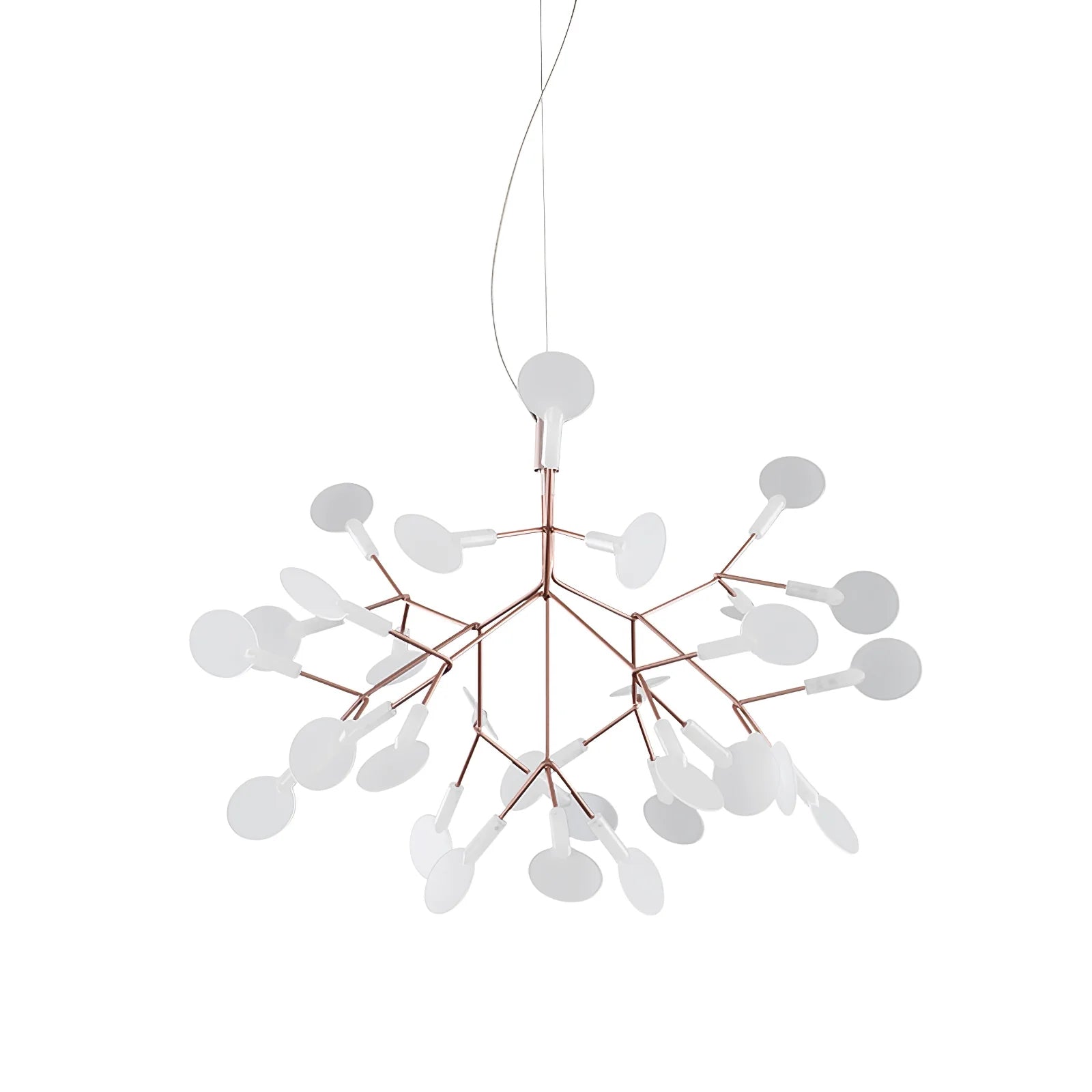 Lampadario luminoso in oro rosa
