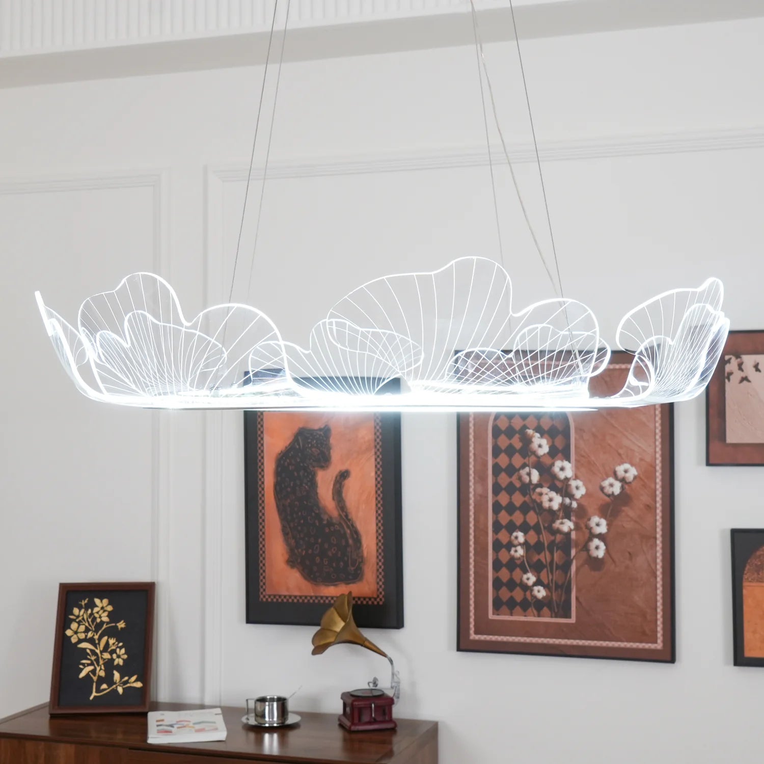 Lustre rond en acrylique océanique