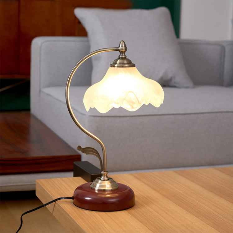 Vintage Flower Glass Table Lamp