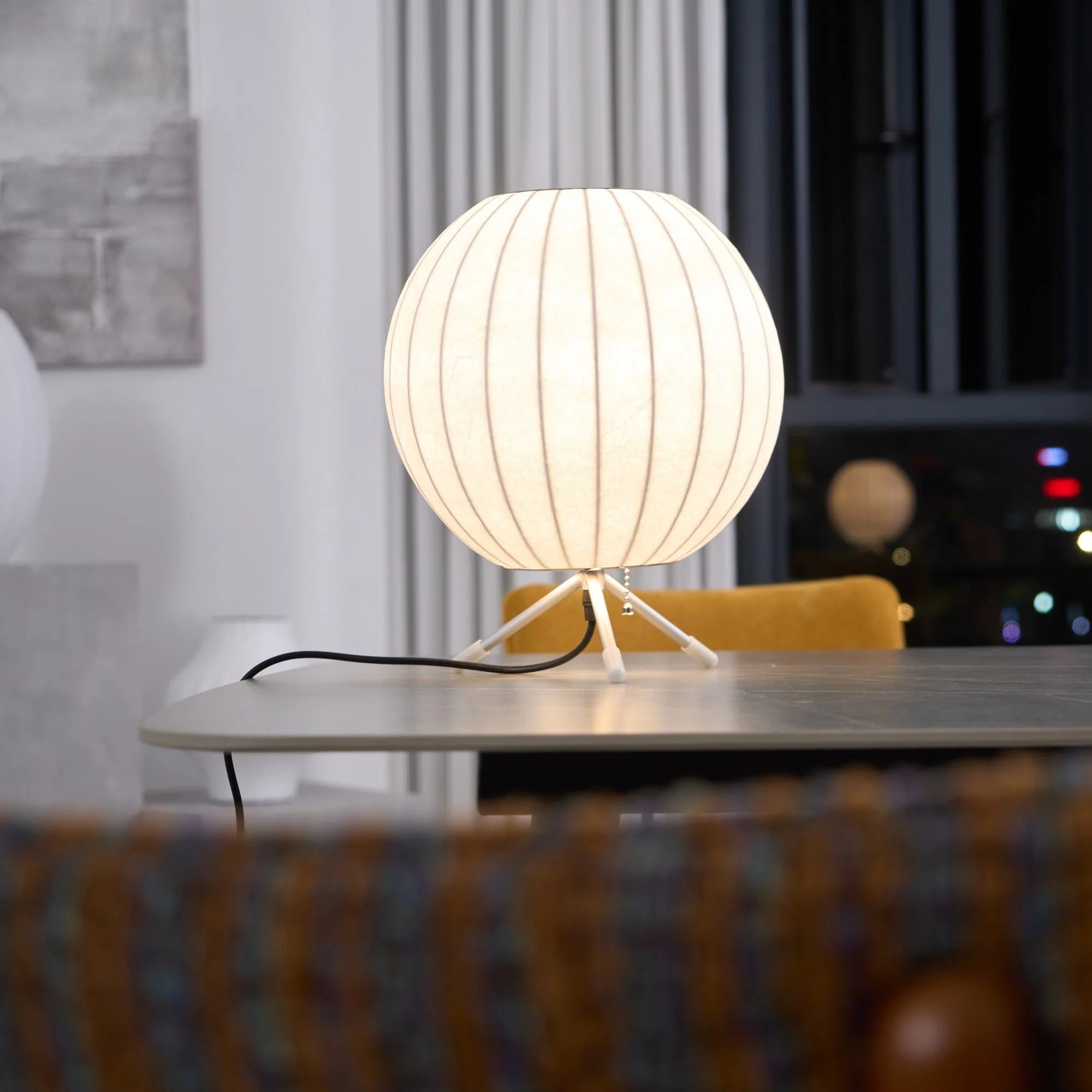 Classical Oval Imitation Silk Table Lamp