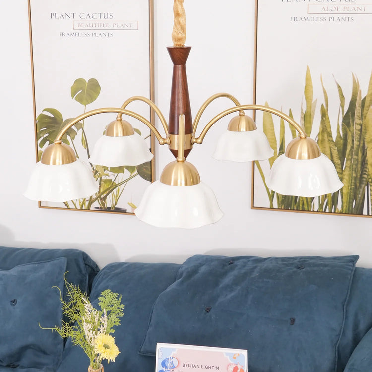 Vintage Multi-Heads messing lysekrone