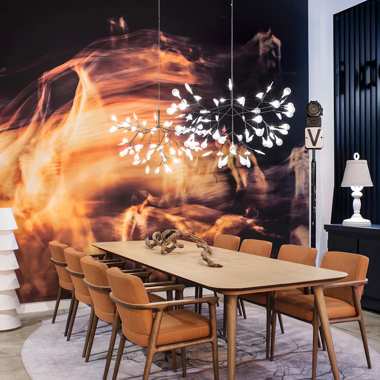 Modish rosenblad akryl lysekrone