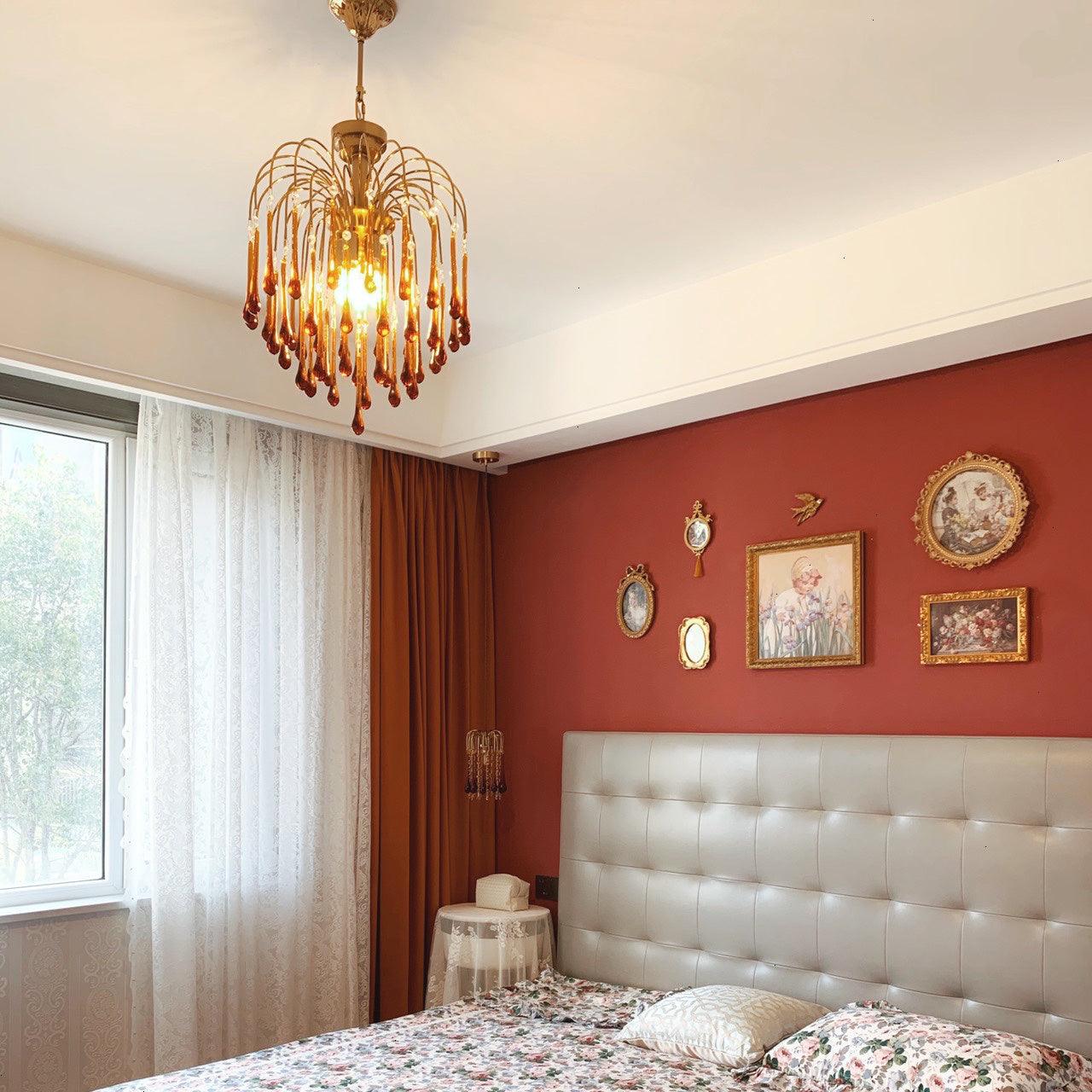 Classic Teardrop-Shaped Glass Chandelier
