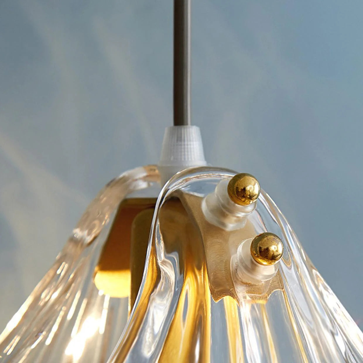 Lampe à suspension moderne en verre de coquille