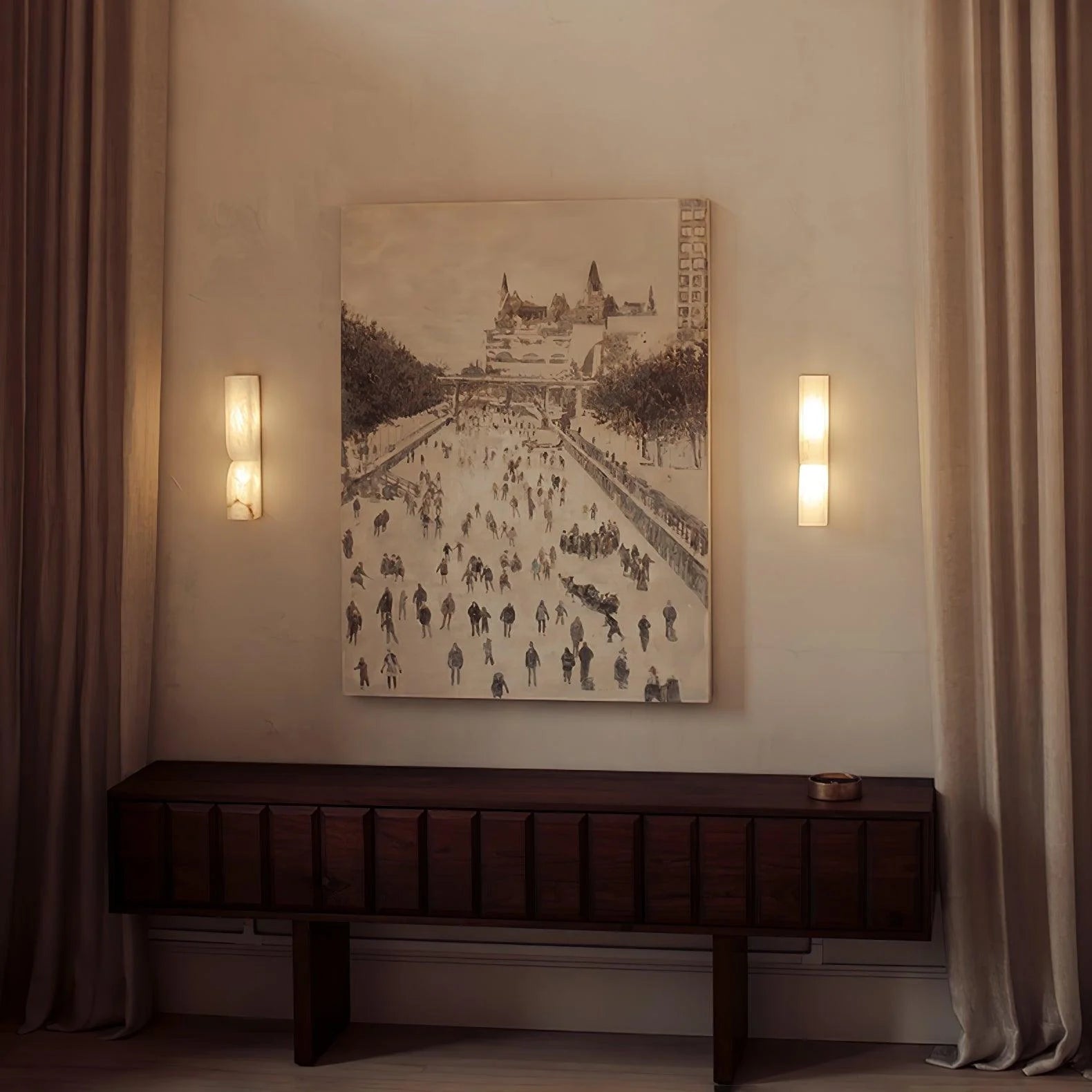 Applique murale quadrilatère classique en marbre
