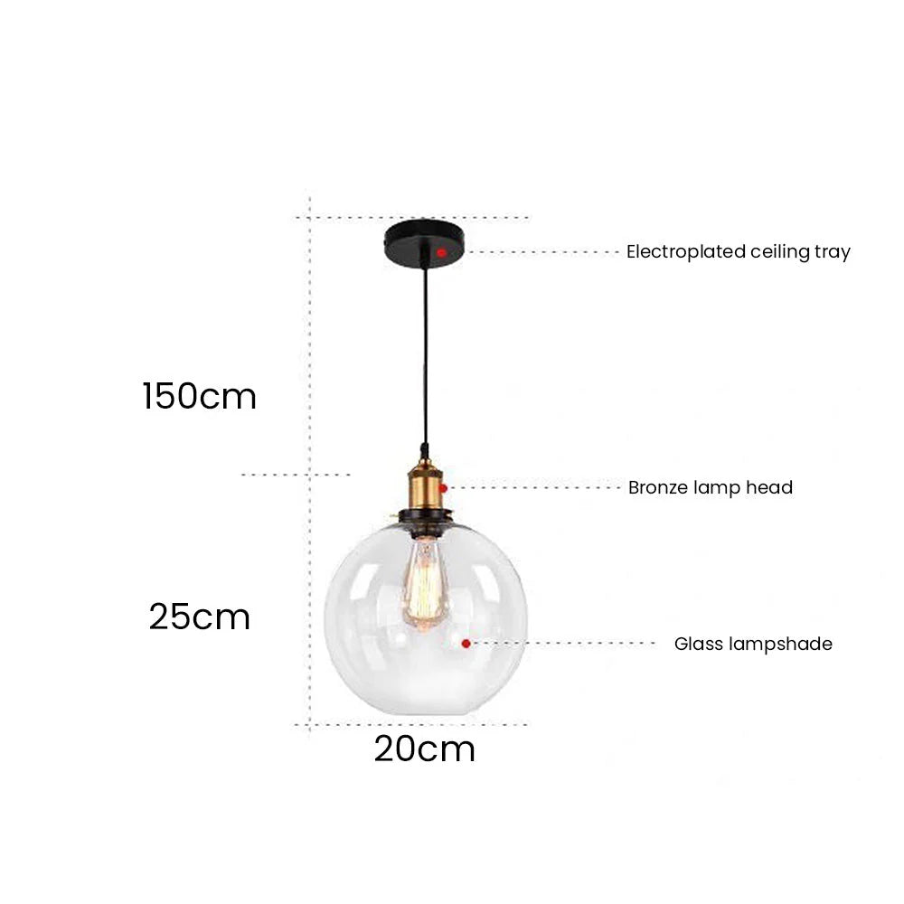 Scandinavian Transparent Glass Pendant Light