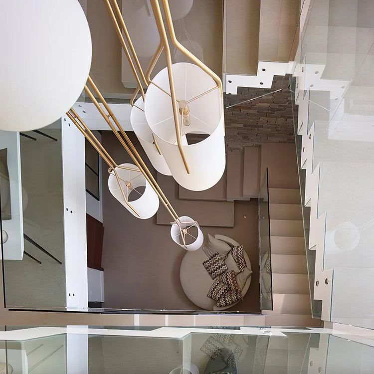 Modern Drum Fabric Chandelier