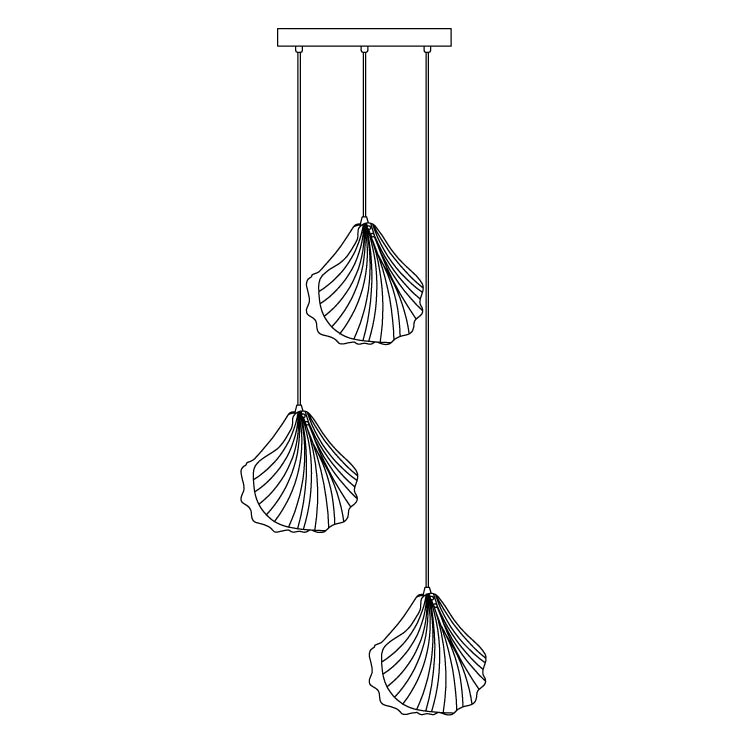 Lampe à suspension moderne en verre de coquille