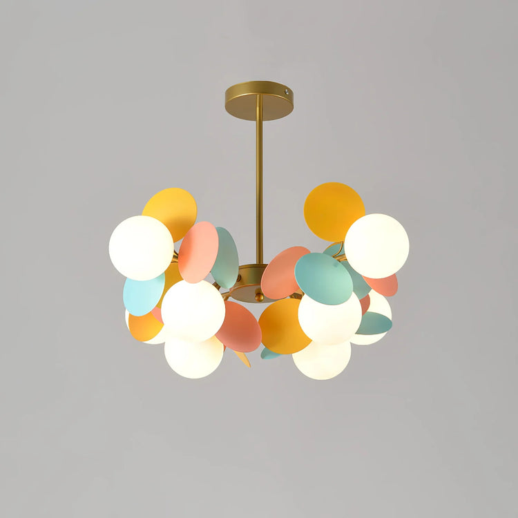 Moderne afrundede kugler i glas lysekrone