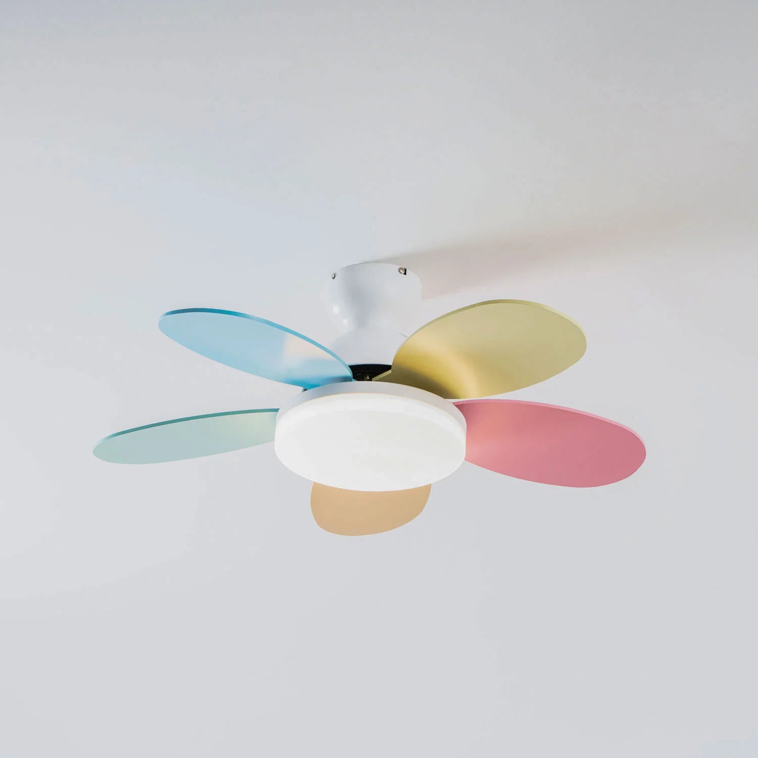 Colorful PetalGlow Acrylic Fan Light