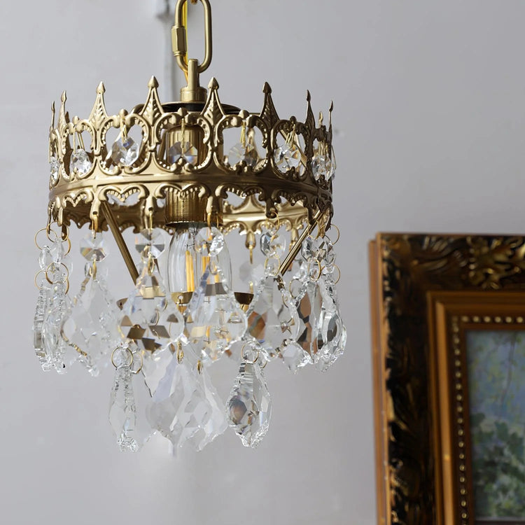 Vintage Crown Crystal Væglampe