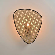 Lampada da parete in tessuto di canna