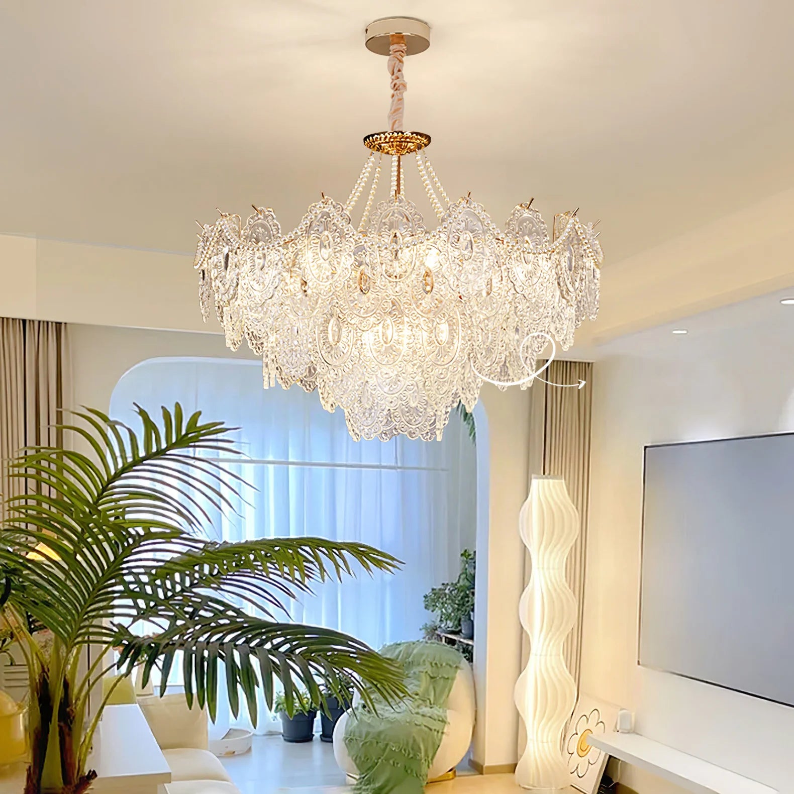 Lampadario in vetro Serenity
