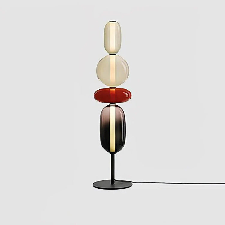 Trendy rund oval gulvlampe af glas