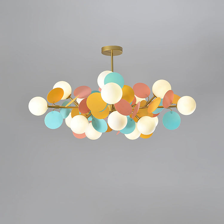 Moderne afrundede kugler i glas lysekrone