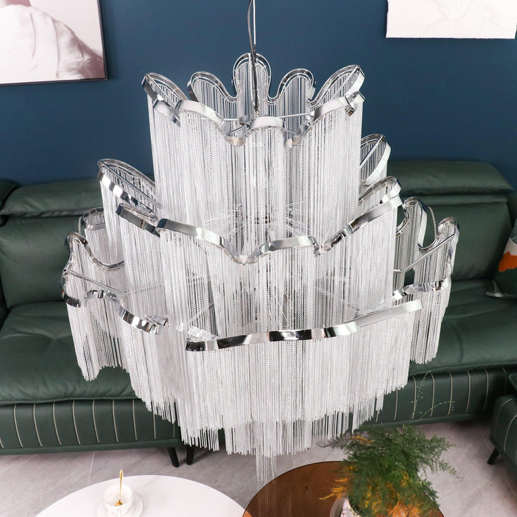 Classic Waterfall Aluminum Chain Chandelier