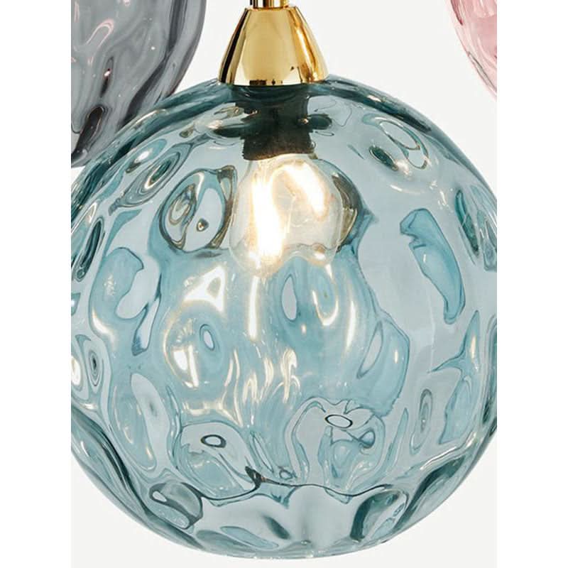 Lampada a sospensione moderna a sfera in vetro con motivo ad acqua colorata semplice Glarefusion