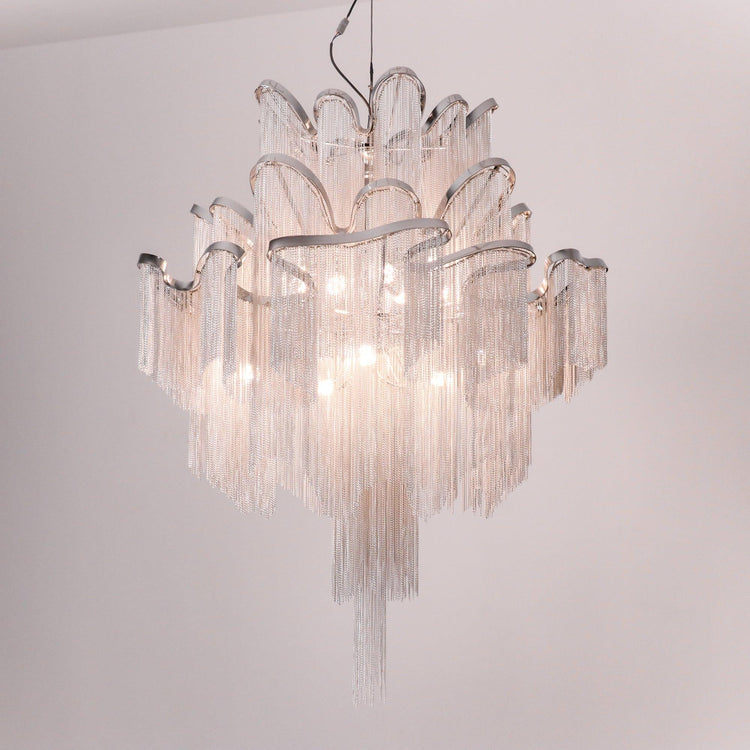 Classic Waterfall Aluminum Chain Chandelier