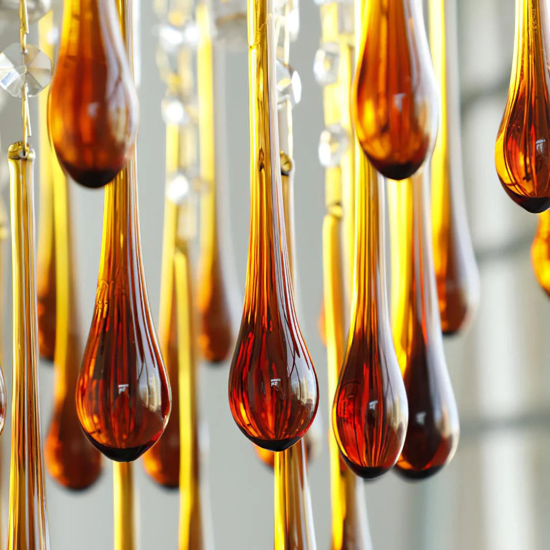 Classic Teardrop-Shaped Glass Chandelier