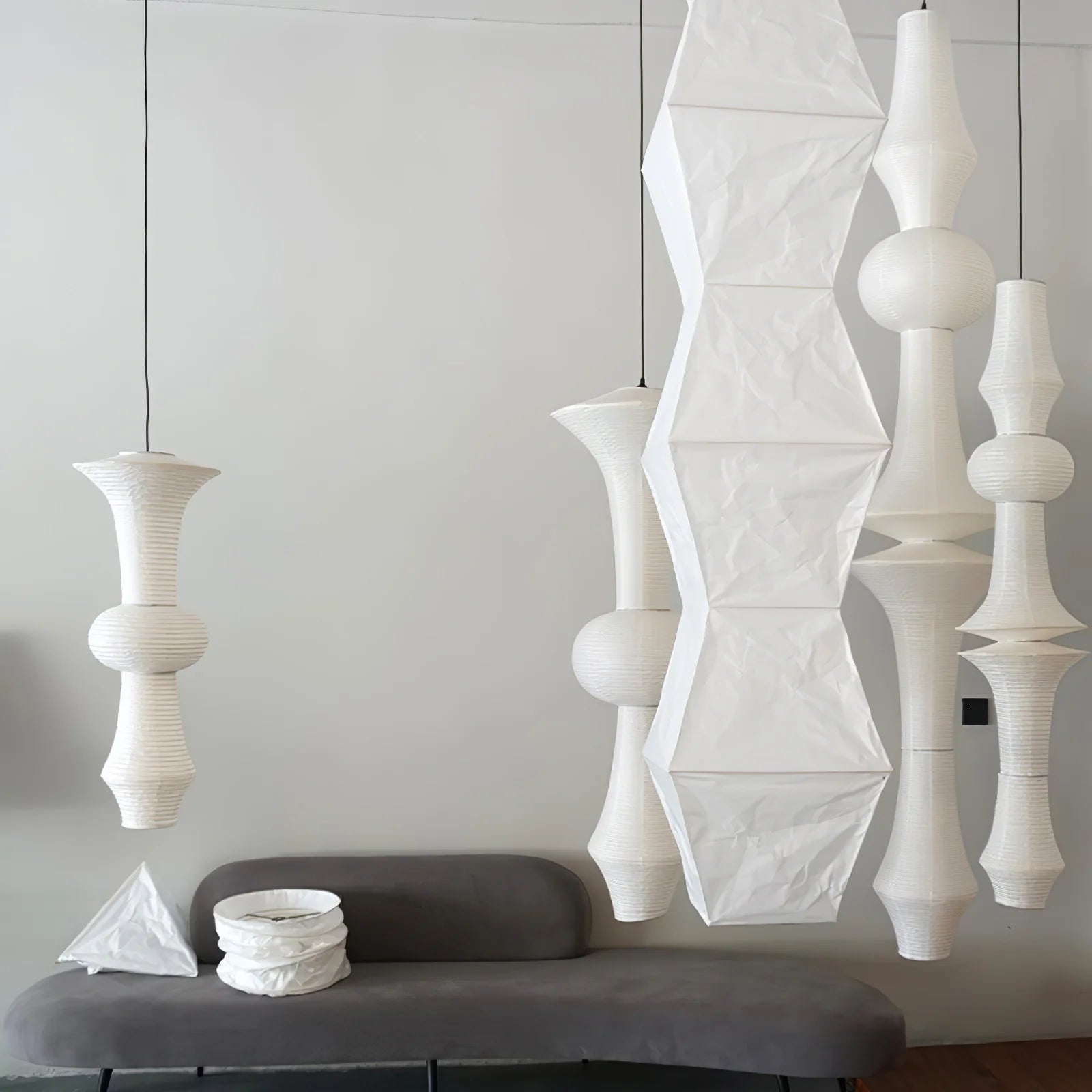 Lampada a sospensione Kumo Washi
